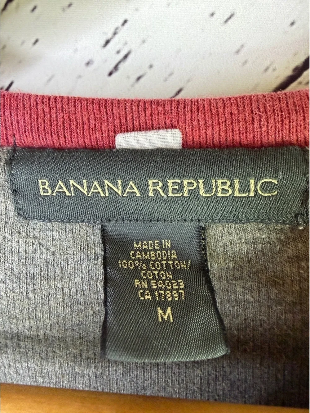 Vintage Banana Republic Two Toned Retro Sporty Baseball Style Shirt Men Medium